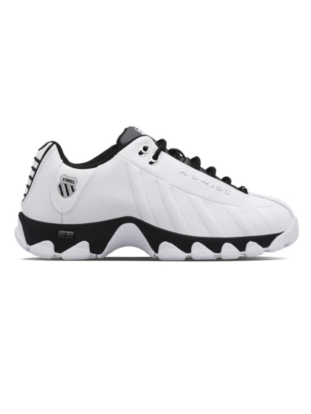 K-Swiss ST329 CMF White Black 03426-102 Leather Men's Wide Shoes